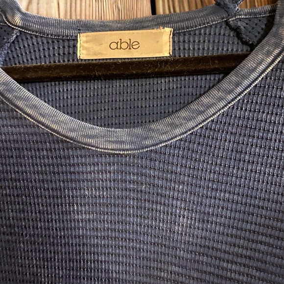 Able brand distressed waffle weave thermal skater dress. - Picture 5 of 5